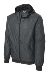 Sport-Tek Men's Embossed Hooded Wind Jacket. JST53