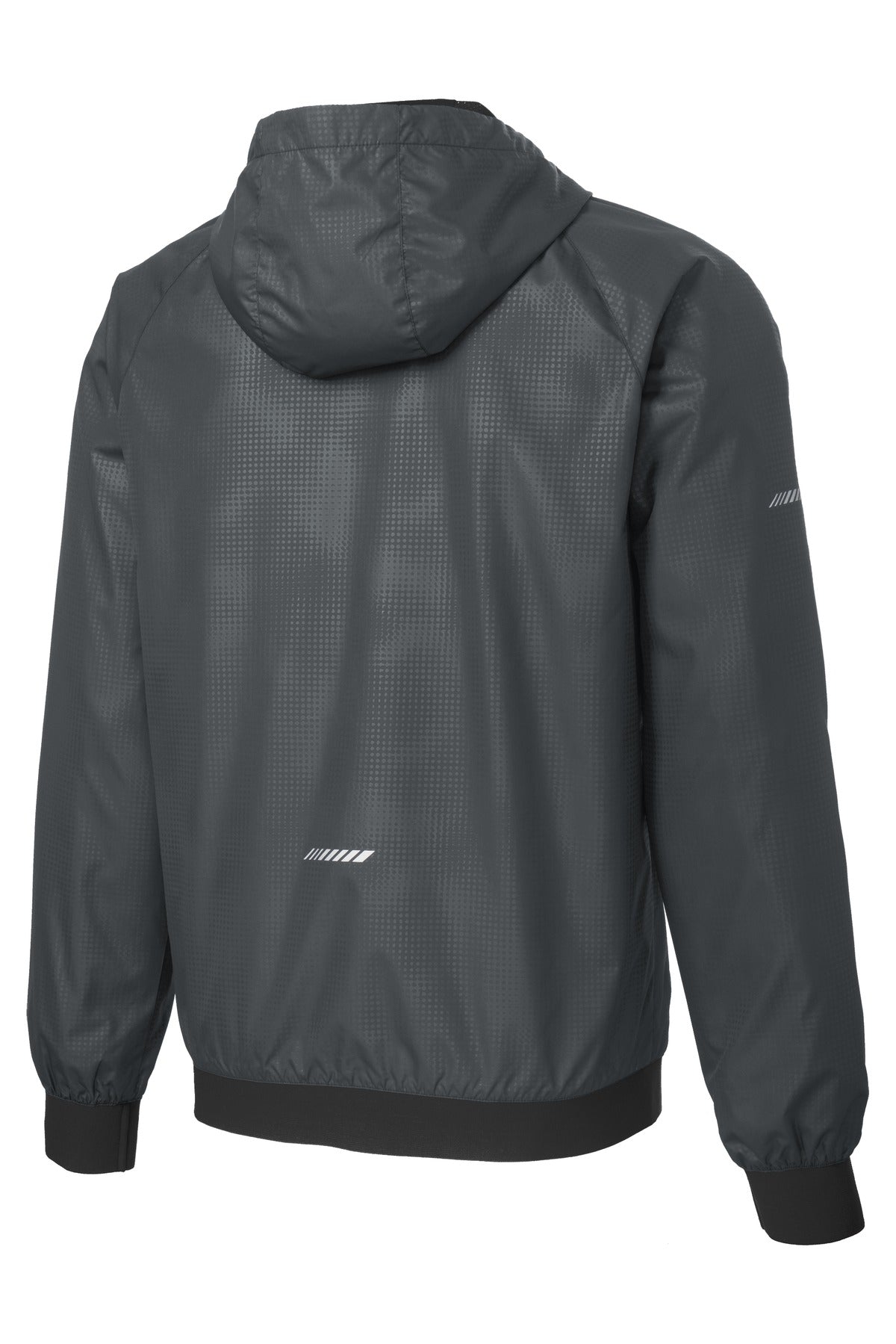Sport-Tek Men's Embossed Hooded Wind Jacket. JST53