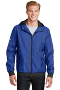 Sport-Tek Men's Embossed Hooded Wind Jacket. JST53
