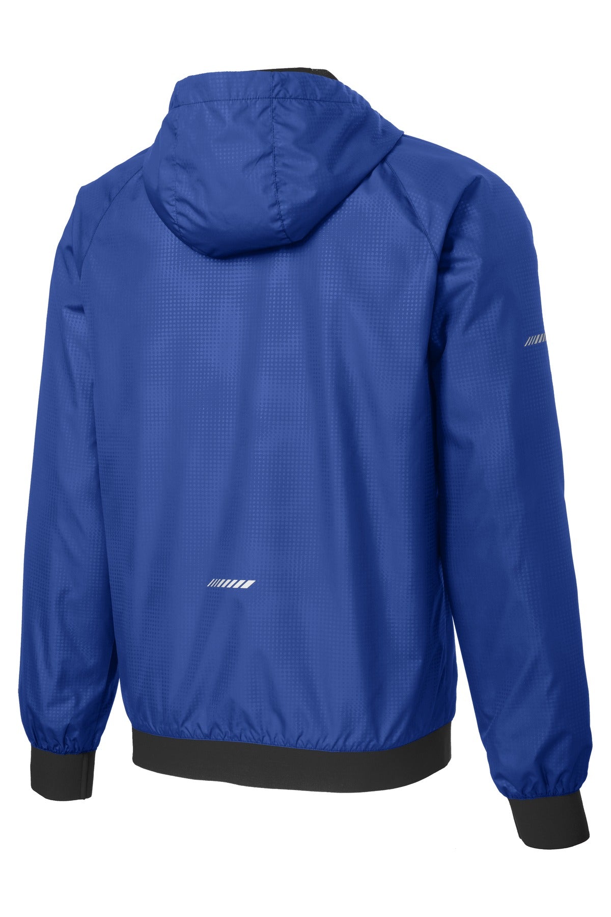 Sport-Tek Men's Embossed Hooded Wind Jacket. JST53