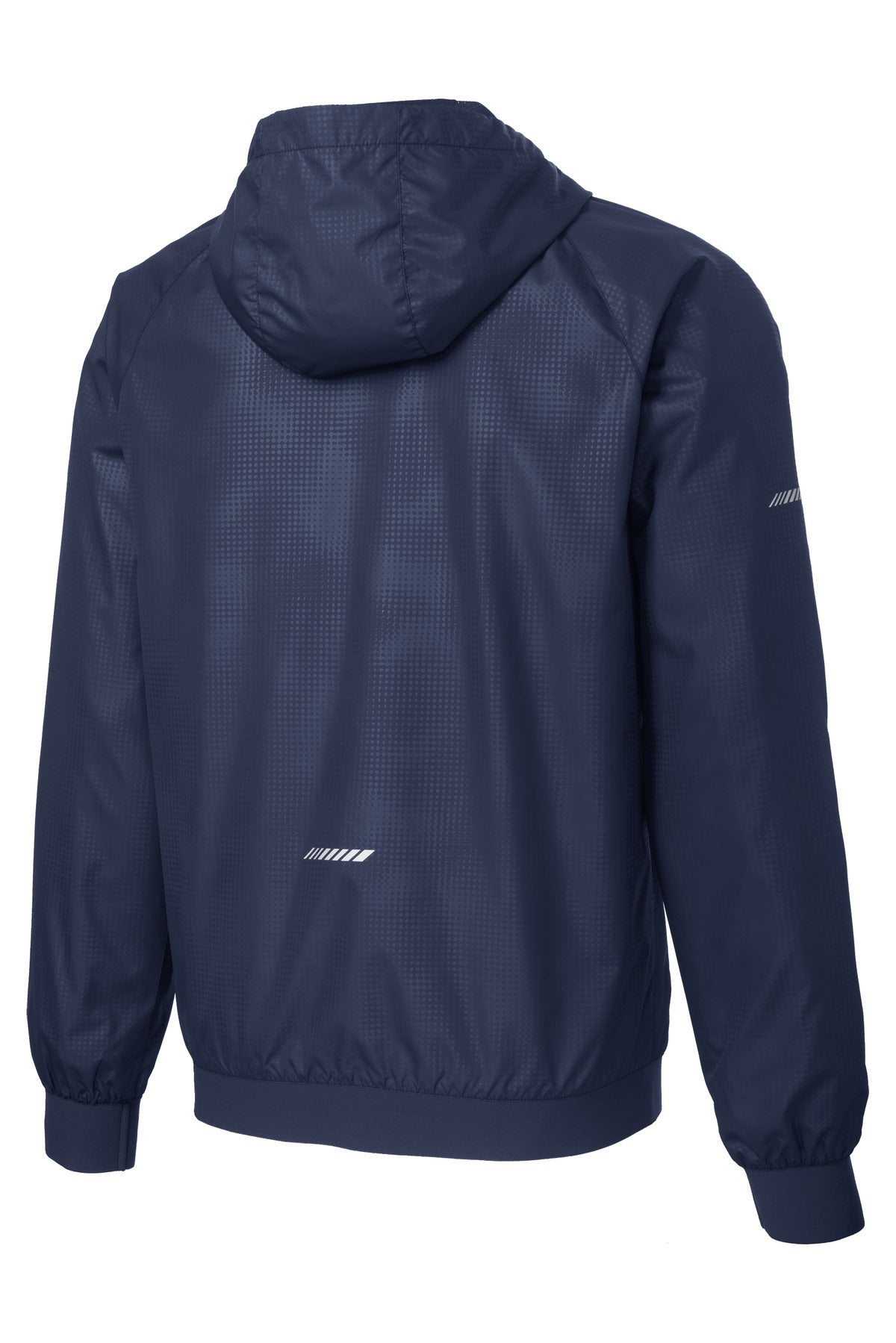Sport-Tek Men's Embossed Hooded Wind Jacket. JST53