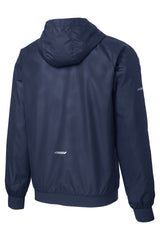 Sport-Tek Men's Embossed Hooded Wind Jacket. JST53