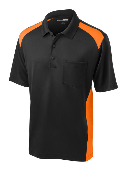 CornerStone Men's Select Snag-Proof Two Way Colorblock Pocket Polo. CS416 CornerStone