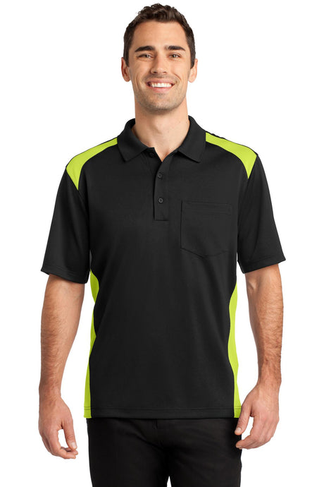 CornerStone Men's Select Snag-Proof Two Way Colorblock Pocket Polo. CS416 CornerStone