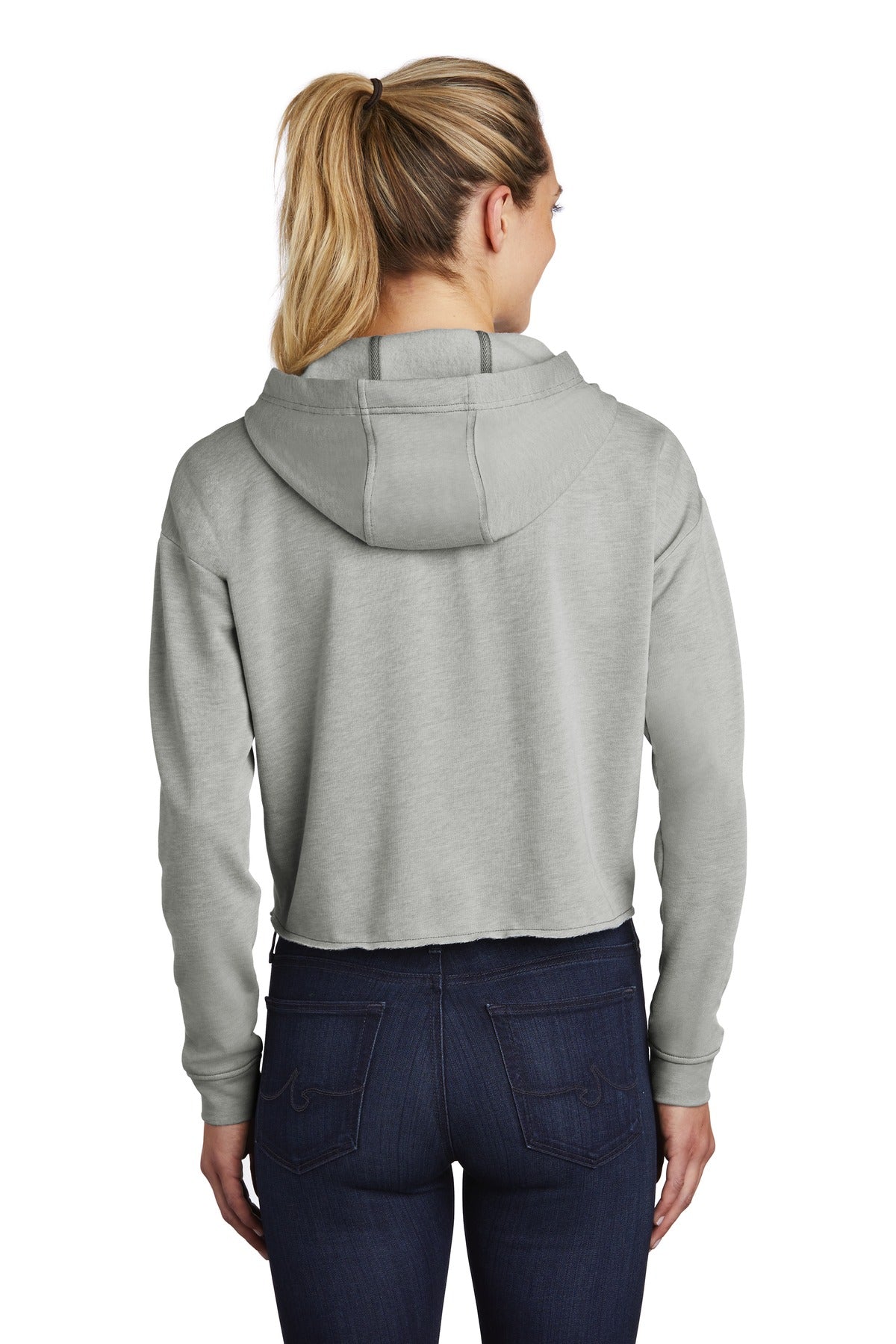 Sport-Tek Women's PosiCharge Tri-Blend Wicking Fleece Crop Hooded Pullover LST298