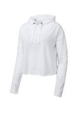 Sport-Tek Women's PosiCharge Tri-Blend Wicking Fleece Crop Hooded Pullover LST298
