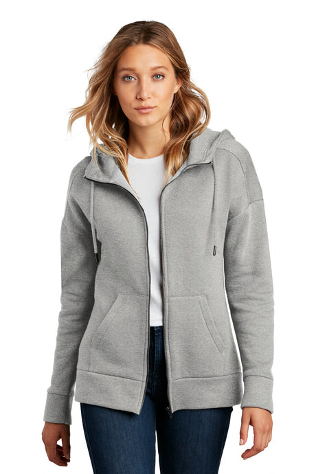 District Women's Perfect Weight Fleece Drop Shoulder Full-Zip Hoodie DT1104 District