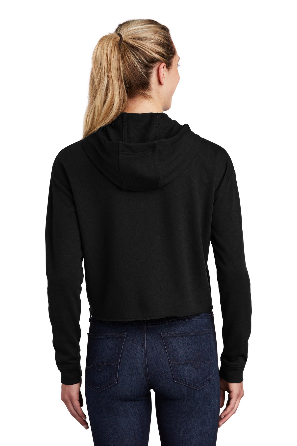 Sport-Tek Women's PosiCharge Tri-Blend Wicking Fleece Crop Hooded Pullover LST298