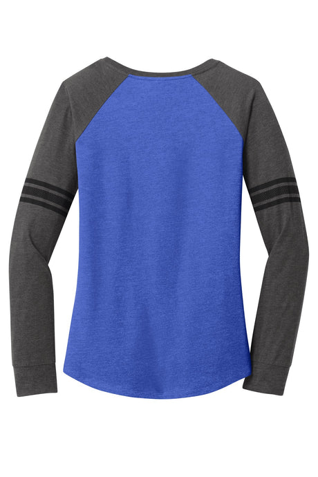 District Women's Game Long Sleeve V-Neck Tee. DM477 District