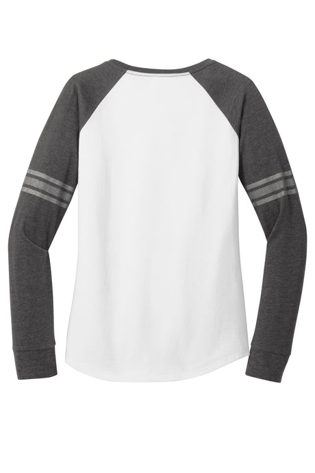 District Women's Game Long Sleeve V-Neck Tee. DM477 District