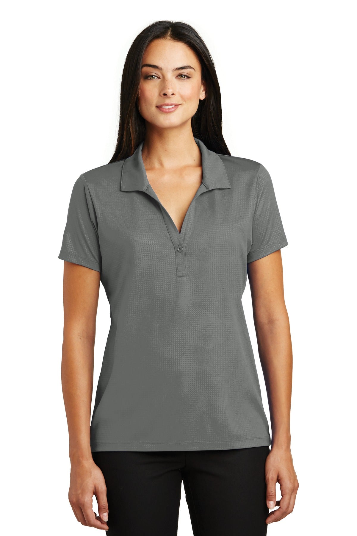 Sport-Tek Women's Embossed PosiCharge Tough Polo. LST630