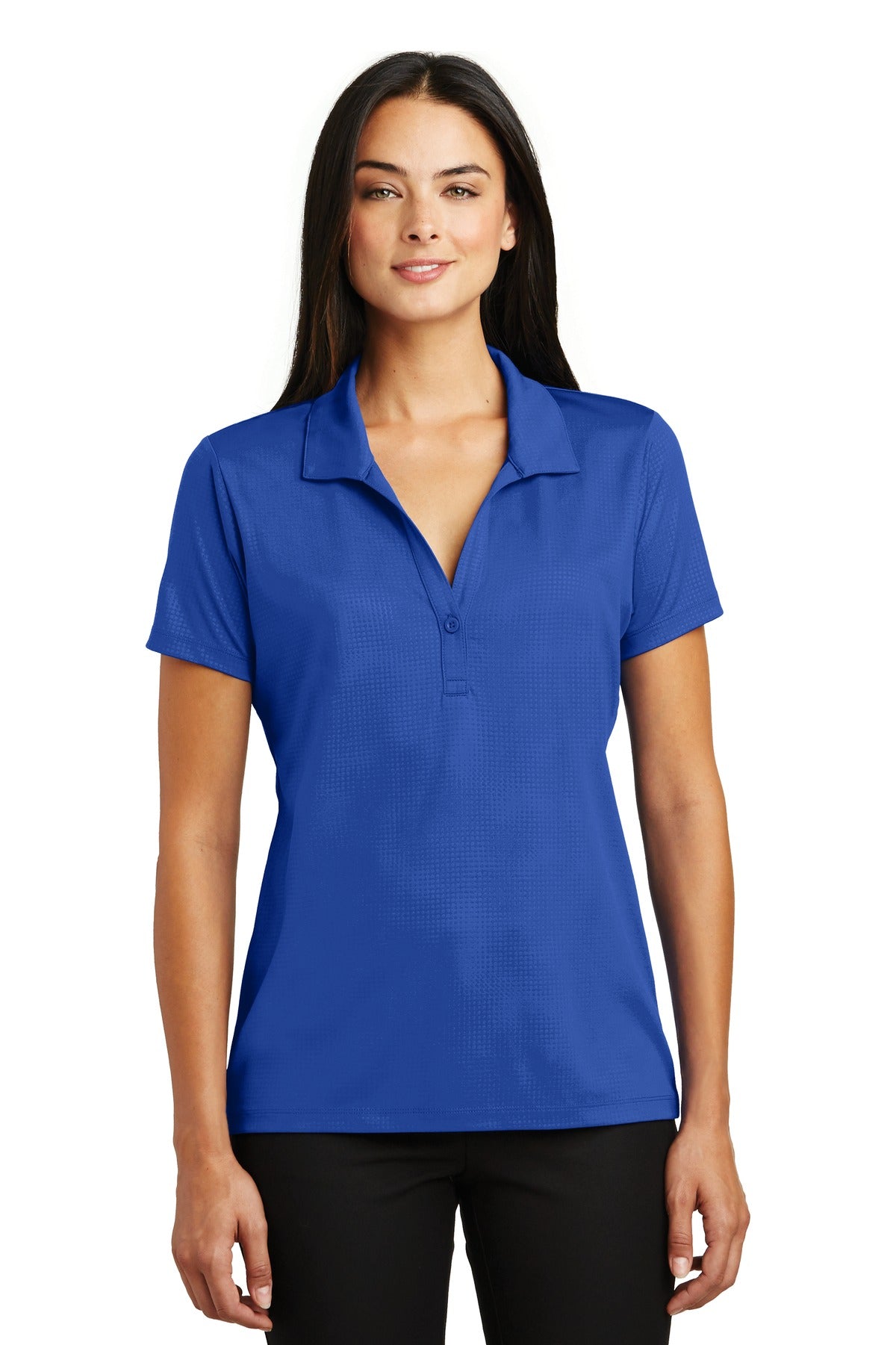 Sport-Tek Women's Embossed PosiCharge Tough Polo. LST630