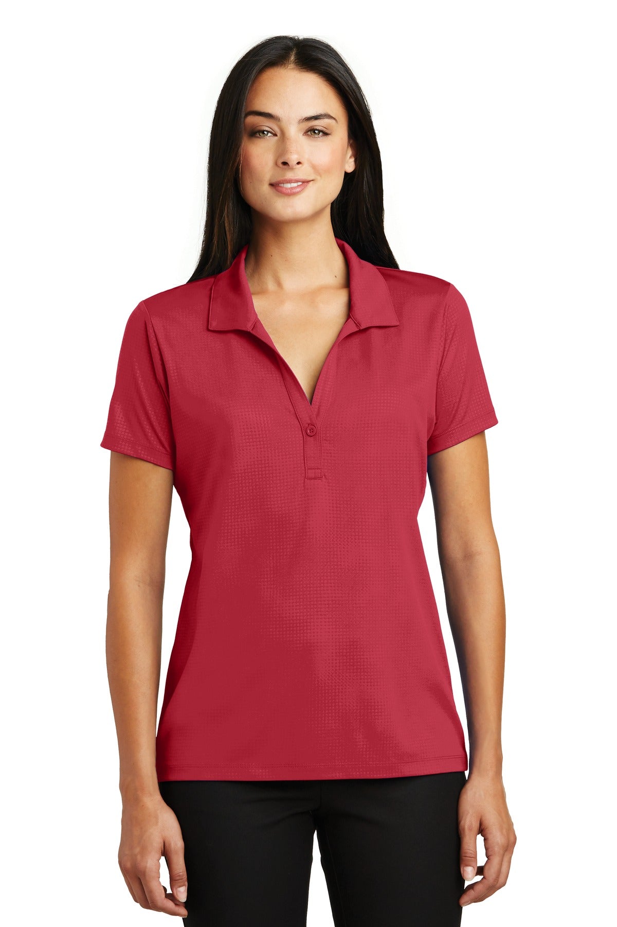Sport-Tek Women's Embossed PosiCharge Tough Polo. LST630
