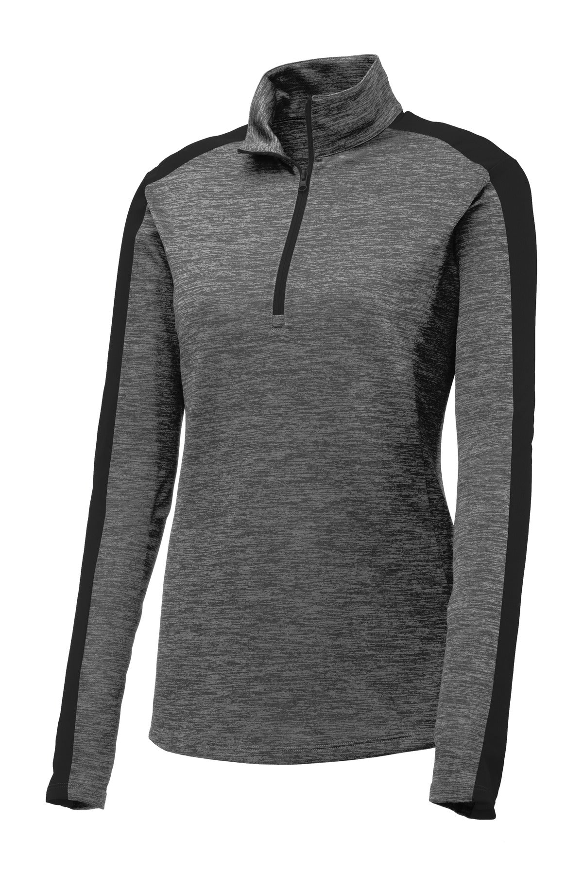 Sport-Tek Women's PosiCharge Electric Heather Colorblock 1/4-Zip Pullover LST397
