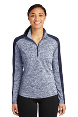 Sport-Tek Women's PosiCharge Electric Heather Colorblock 1/4-Zip Pullover LST397