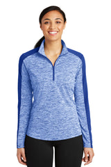 Sport-Tek Women's PosiCharge Electric Heather Colorblock 1/4-Zip Pullover LST397