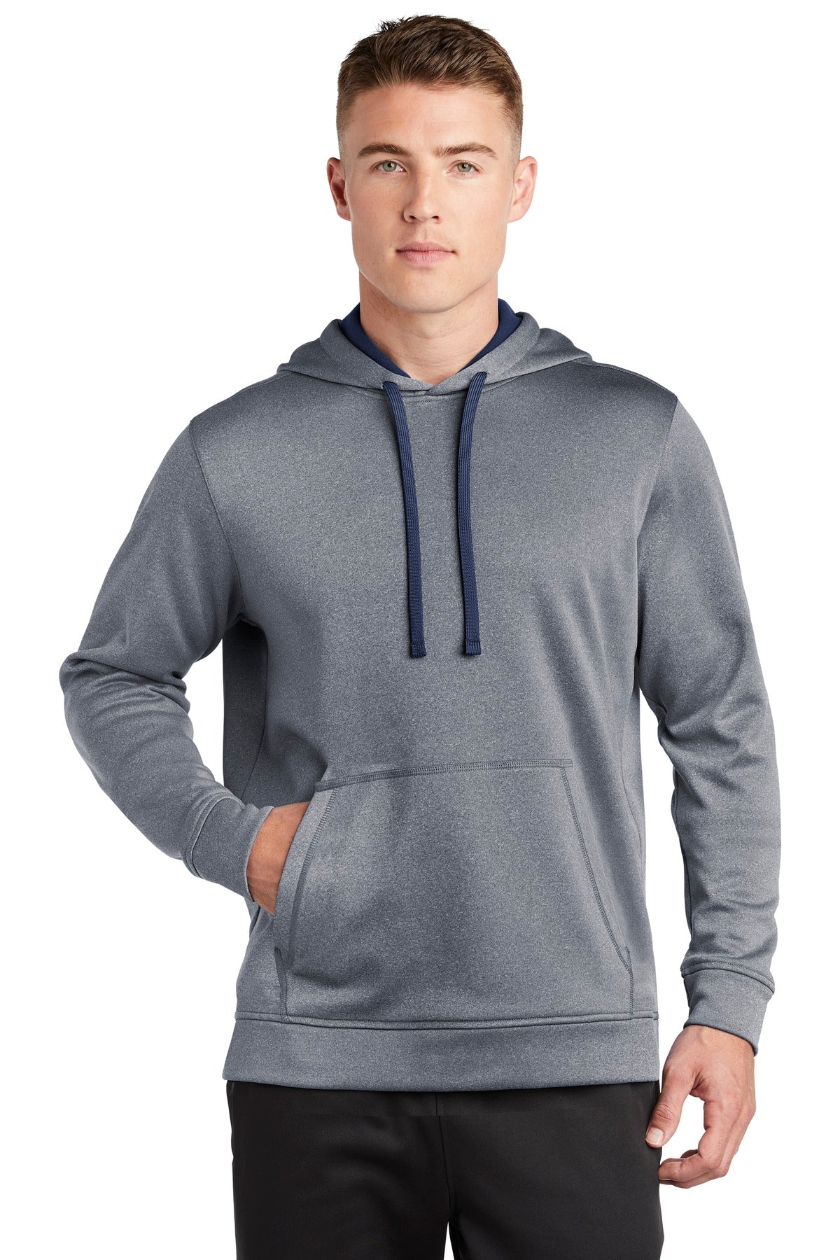 Sport-Tek Men's PosiCharge Sport-Wick Heather Fleece Hooded Pullover ST264