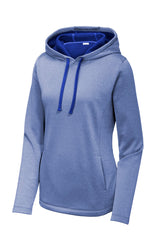 Sport-Tek Women's PosiCharge Sport-Wick Heather Fleece Hooded Pullover LST264