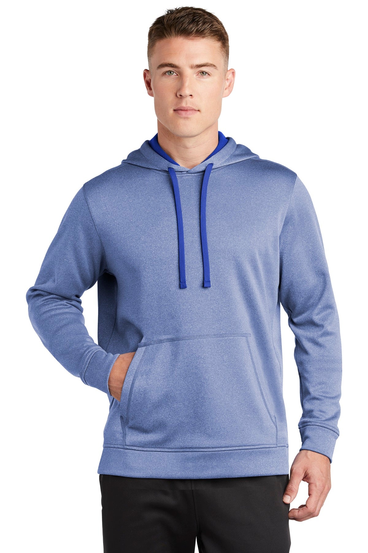 Sport-Tek Men's PosiCharge Sport-Wick Heather Fleece Hooded Pullover ST264