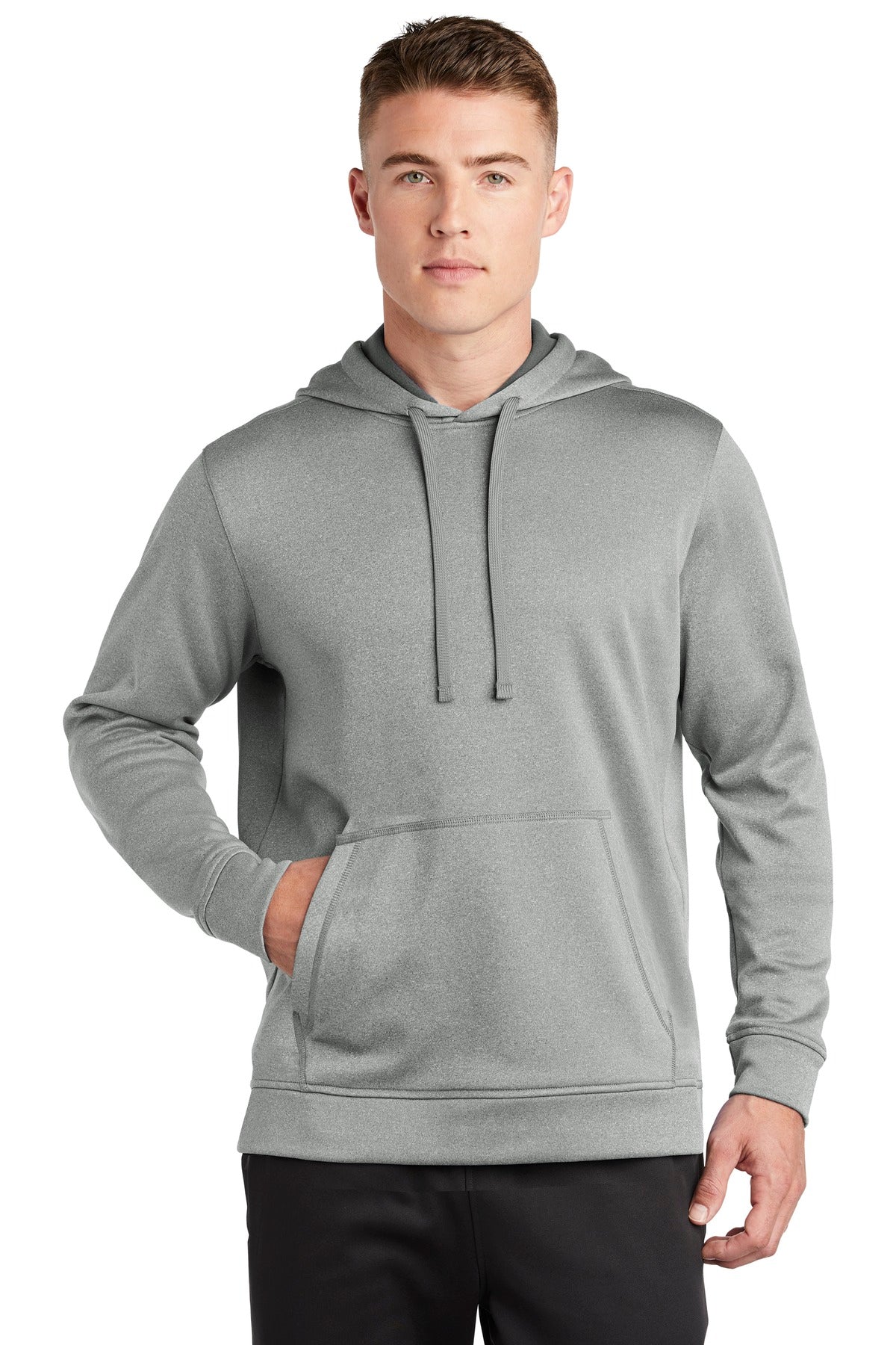 Sport-Tek Men's PosiCharge Sport-Wick Heather Fleece Hooded Pullover ST264