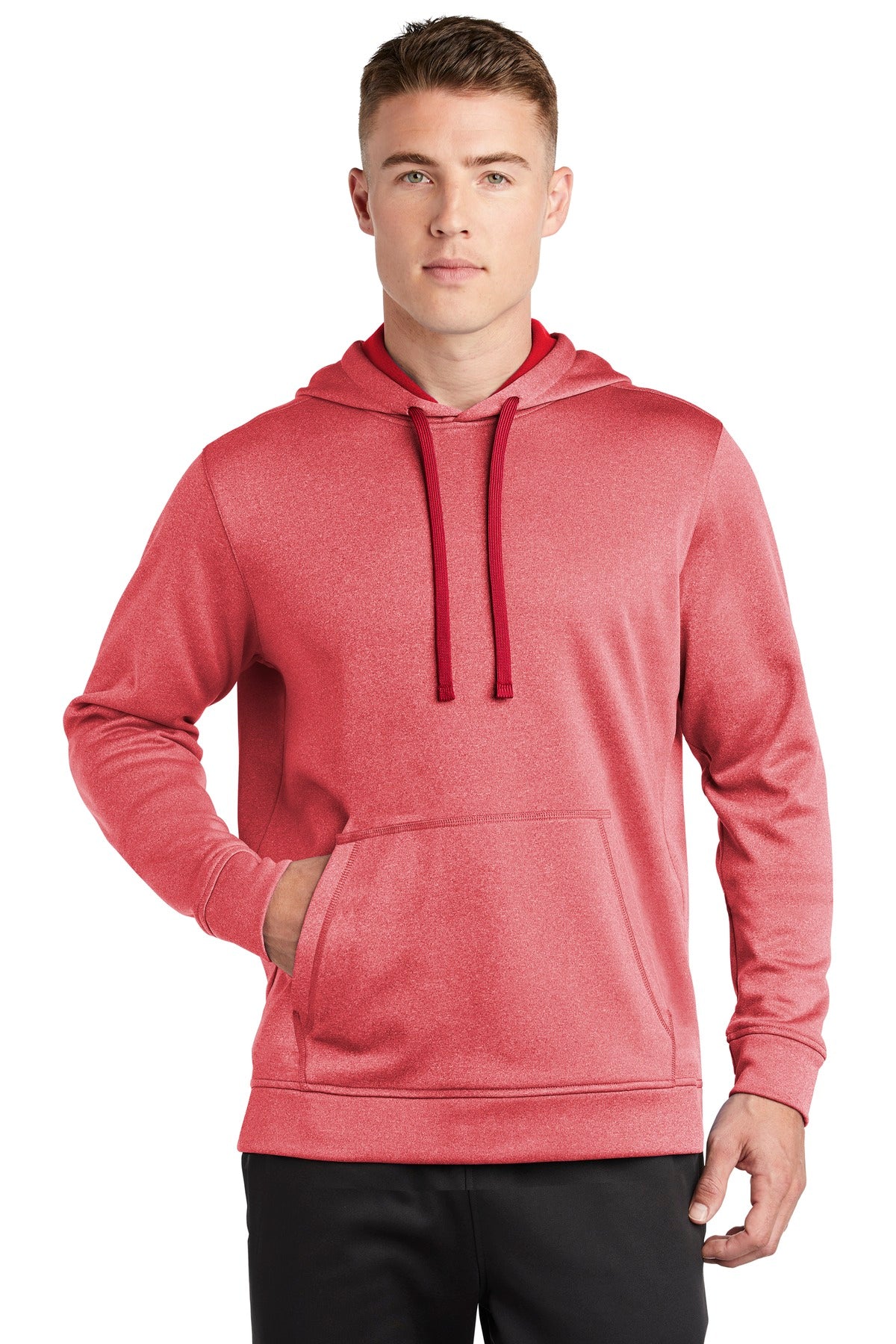 Sport-Tek Men's PosiCharge Sport-Wick Heather Fleece Hooded Pullover ST264
