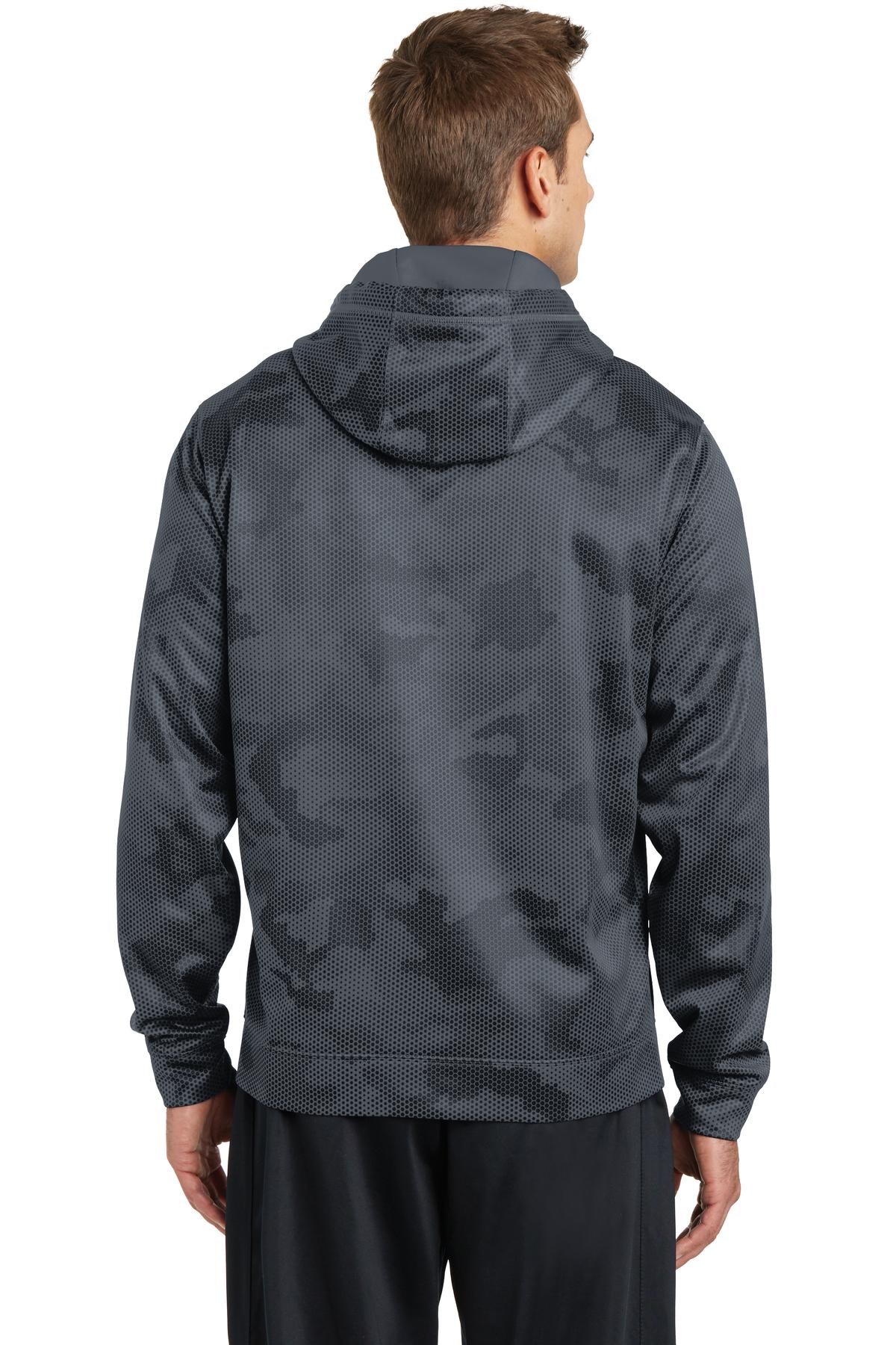 Sport-Tek Men's Sport-Wick CamoHex Fleece Hooded Pullover