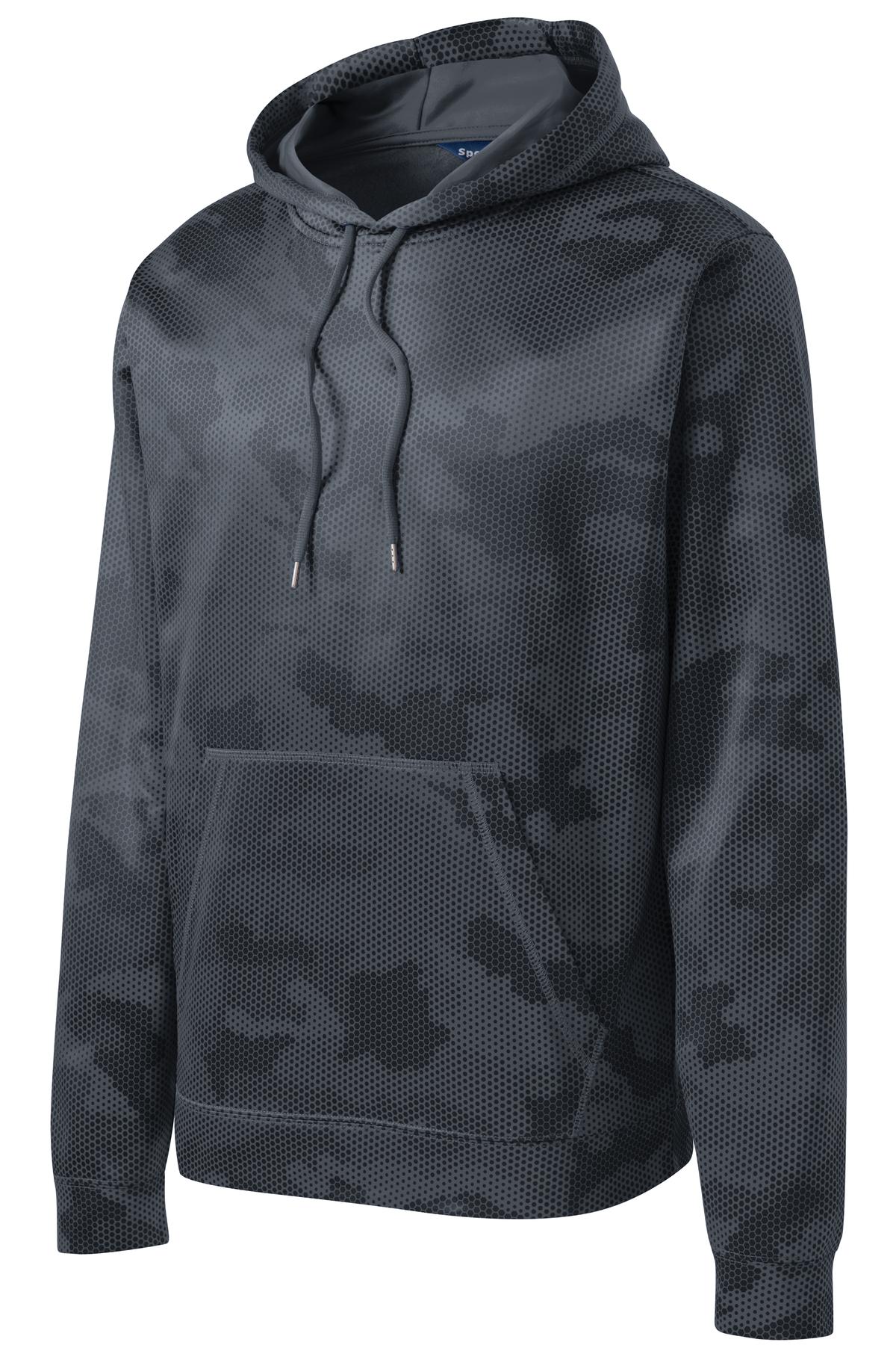 Sport-Tek Men's Sport-Wick CamoHex Fleece Hooded Pullover