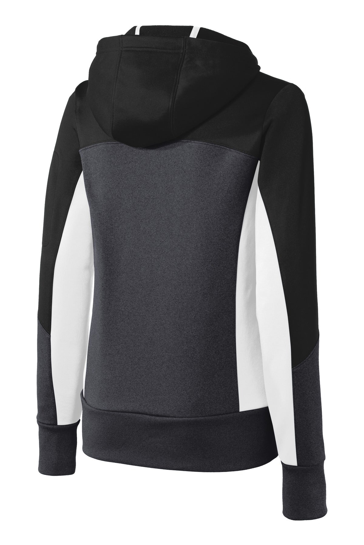 Sport-Tek Women's Tech Fleece Colorblock Full-Zip Hooded Jacket. LST245