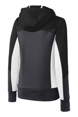 Sport-Tek Women's Tech Fleece Colorblock Full-Zip Hooded Jacket. LST245
