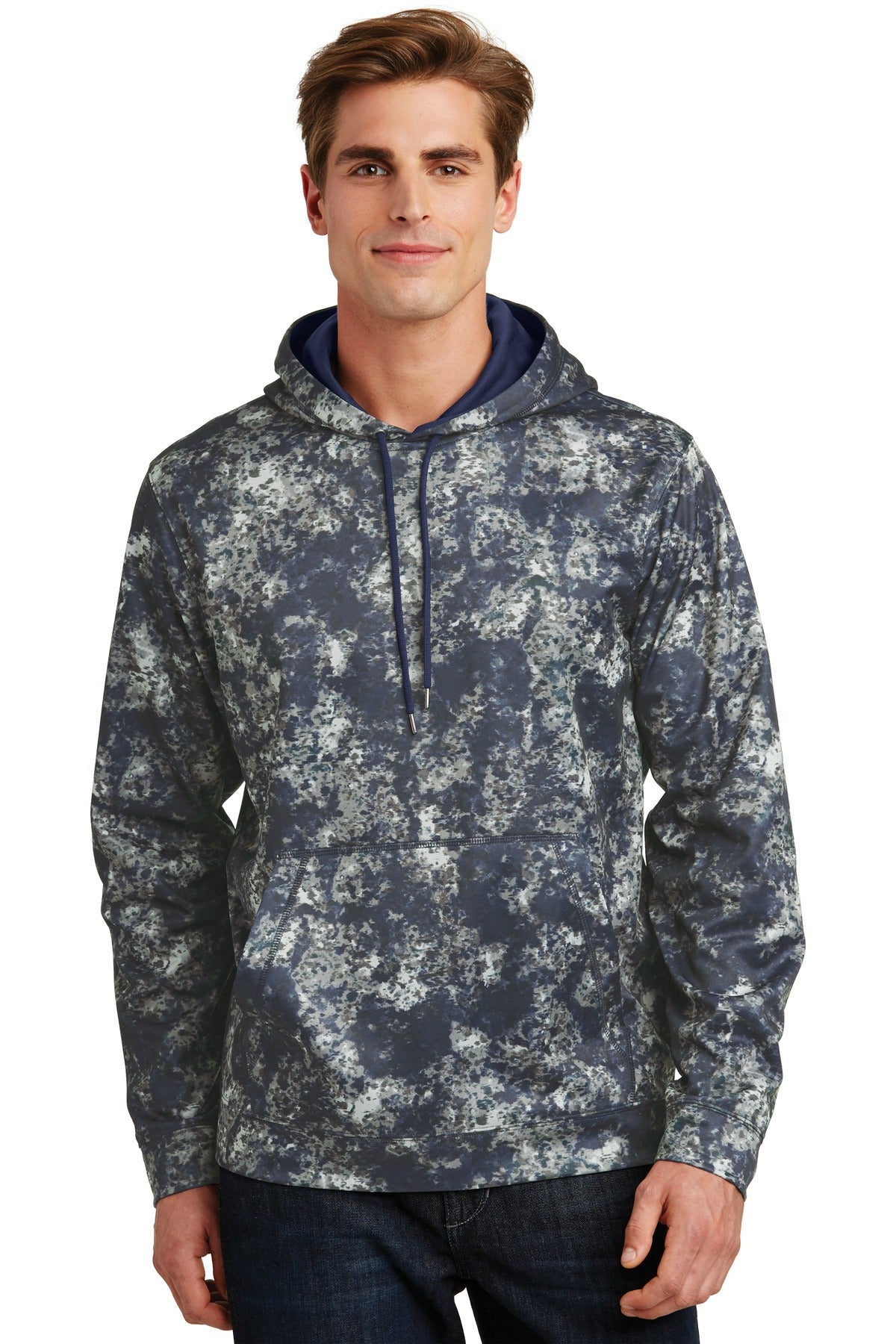 Sport-Tek Men's Sport-Wick Mineral Freeze Fleece Hooded Pullover