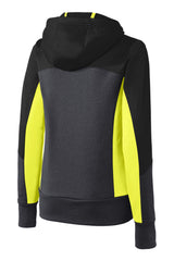 Sport-Tek Women's Tech Fleece Colorblock Full-Zip Hooded Jacket. LST245