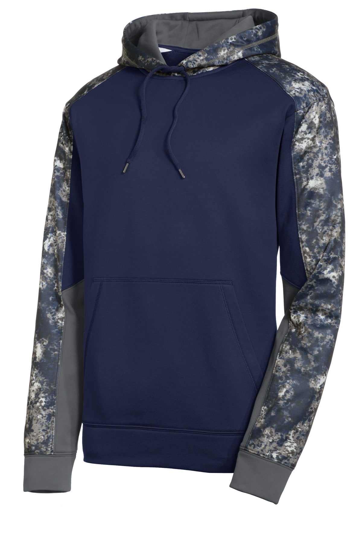 Sport-Tek Men's Sport-Wick Mineral Freeze Fleece Colorblock Hooded Pullover