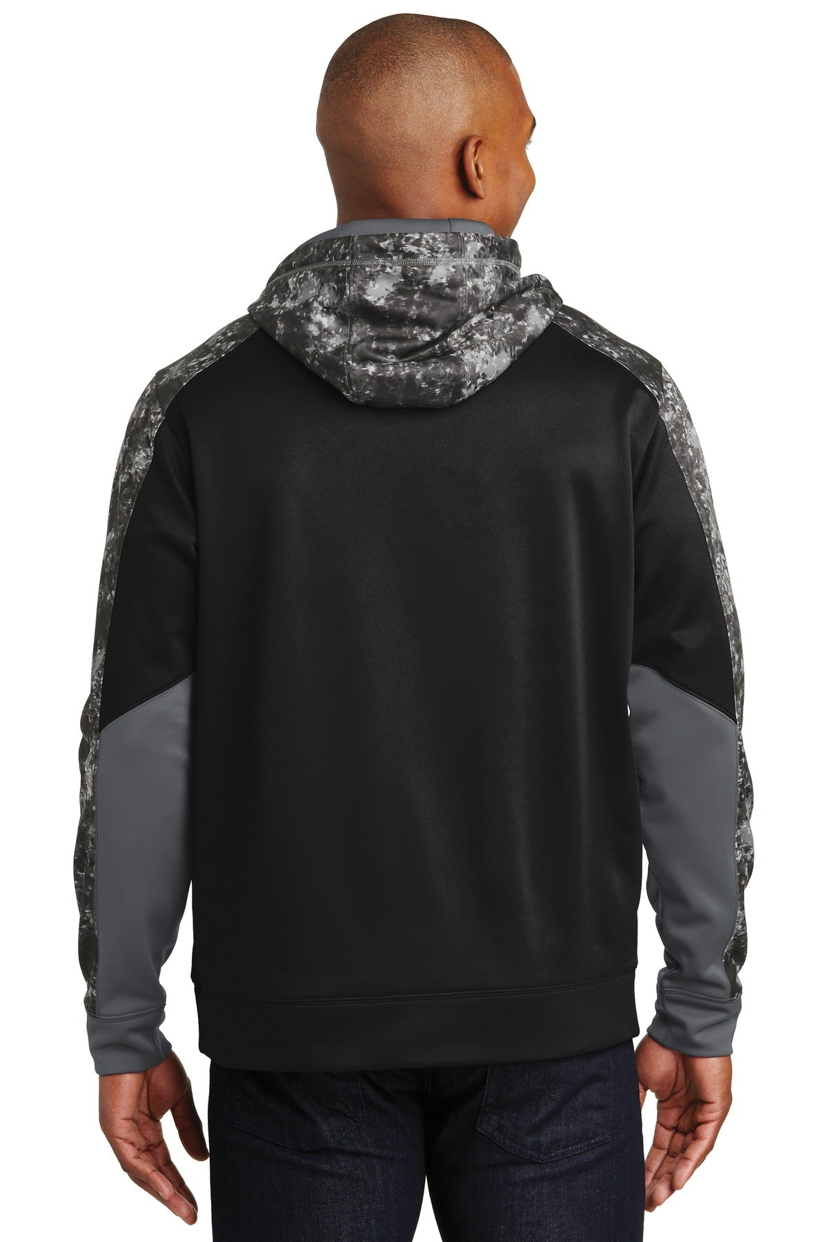 Sport-Tek Men's Sport-Wick Mineral Freeze Fleece Colorblock Hooded Pullover