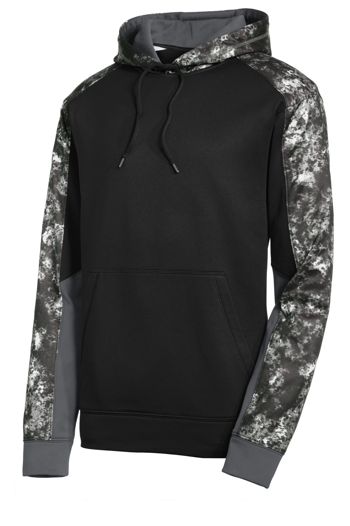 Sport-Tek Men's Sport-Wick Mineral Freeze Fleece Colorblock Hooded Pullover