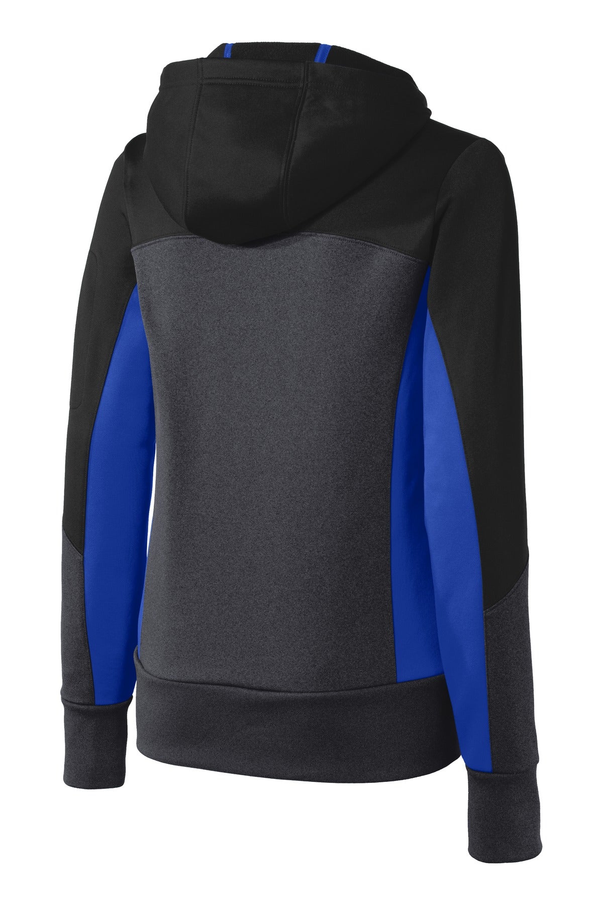 Sport-Tek Women's Tech Fleece Colorblock Full-Zip Hooded Jacket. LST245