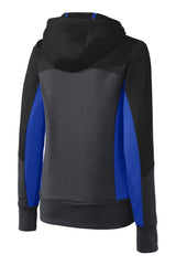 Sport-Tek Women's Tech Fleece Colorblock Full-Zip Hooded Jacket. LST245