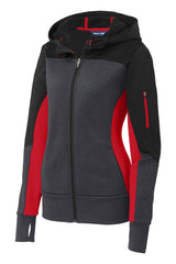 Sport-Tek Women's Tech Fleece Colorblock Full-Zip Hooded Jacket. LST245