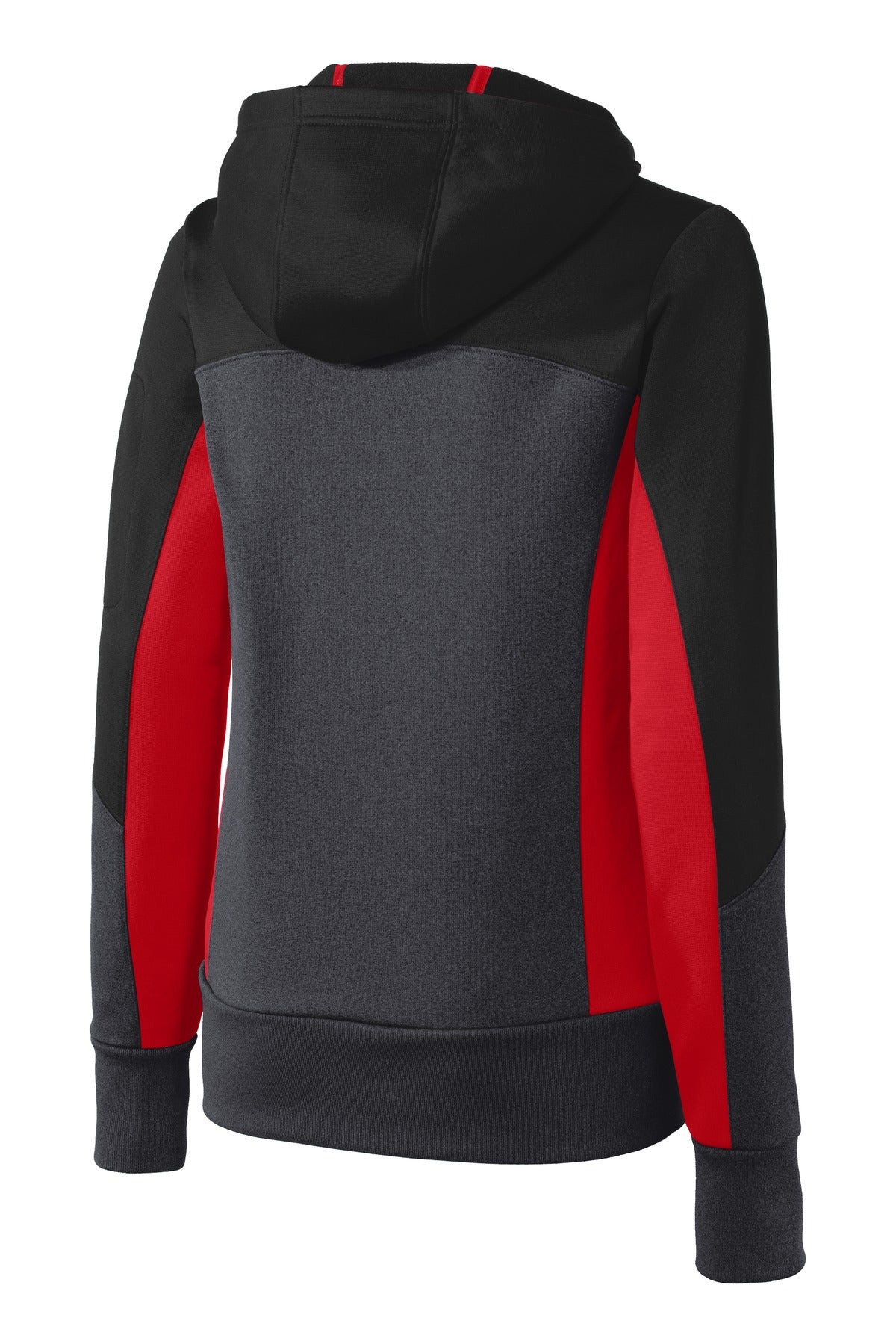 Sport-Tek Women's Tech Fleece Colorblock Full-Zip Hooded Jacket. LST245