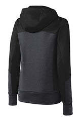 Sport-Tek Women's Tech Fleece Colorblock Full-Zip Hooded Jacket. LST245