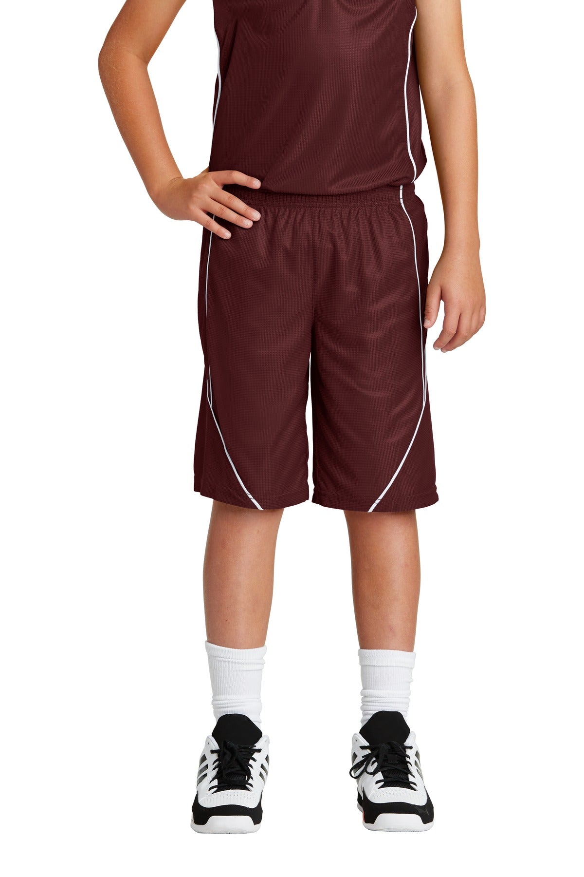 Sport-Tek Youth PosiCharge Mesh Reversible Spliced Short