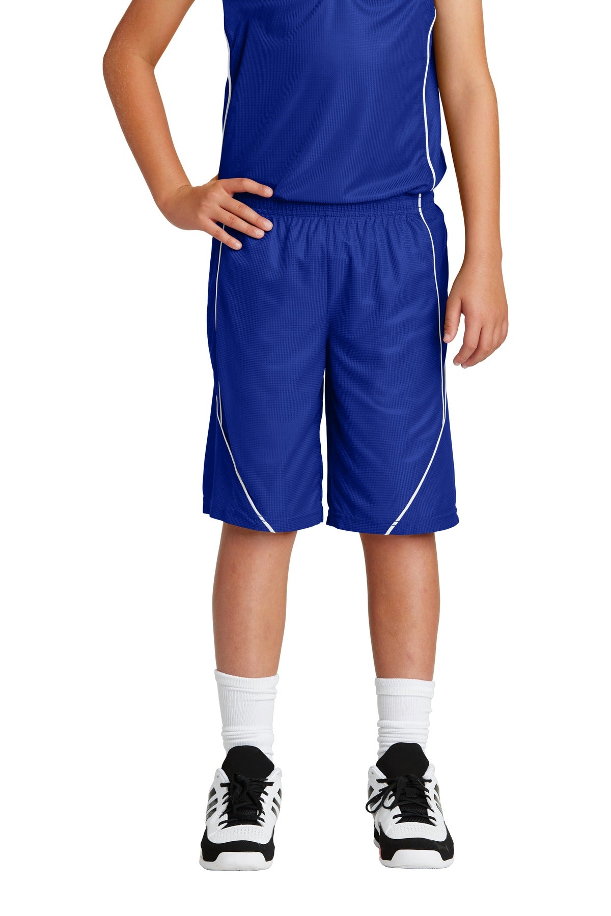 Sport-Tek Youth PosiCharge Mesh Reversible Spliced Short