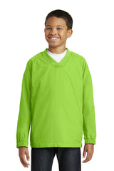 Sport-Tek Youth V-Neck Raglan Wind Shirt YST72
