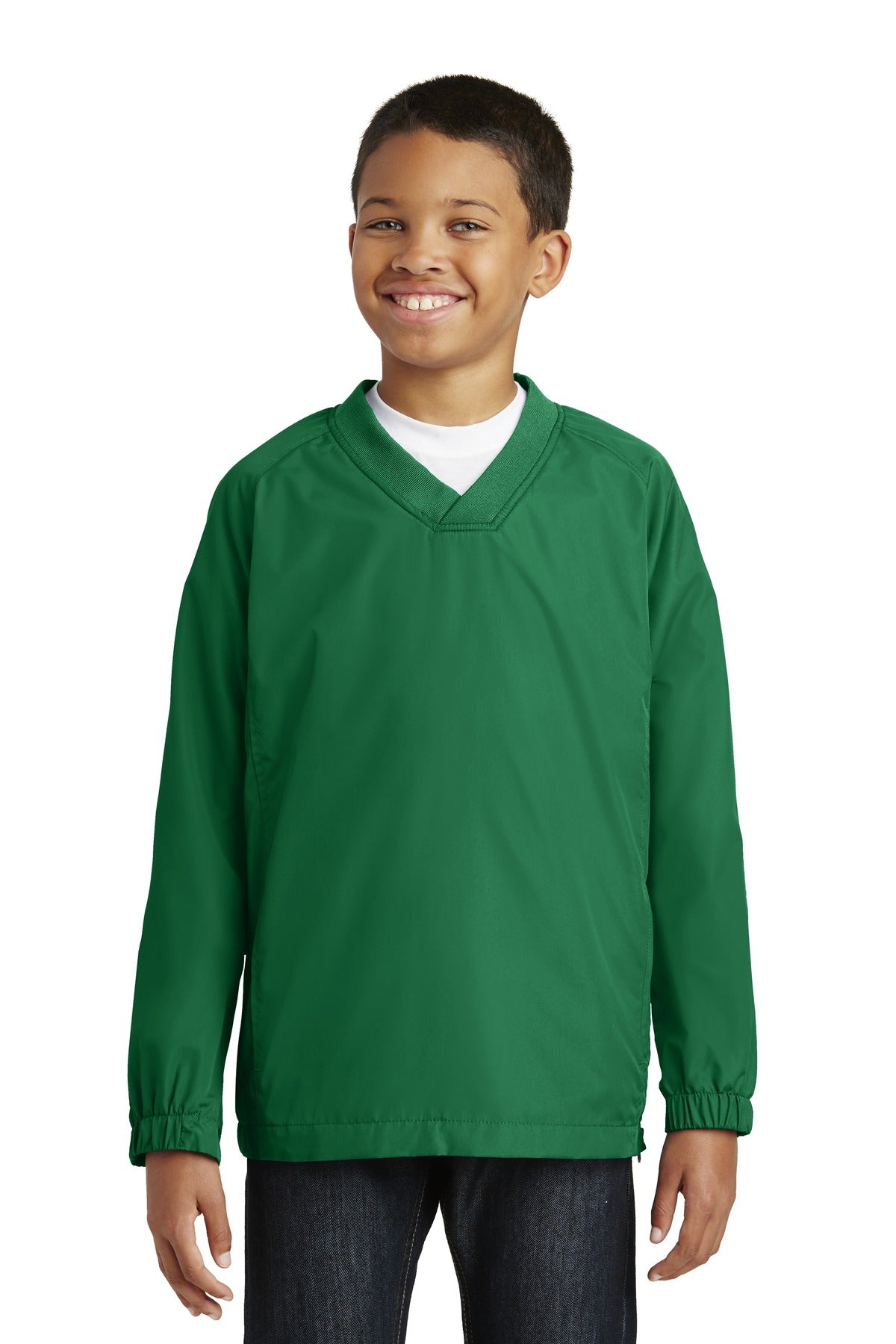 Sport-Tek Youth V-Neck Raglan Wind Shirt YST72