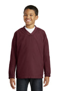 Sport-Tek Youth V-Neck Raglan Wind Shirt YST72