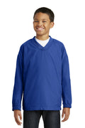 Sport-Tek Youth V-Neck Raglan Wind Shirt YST72