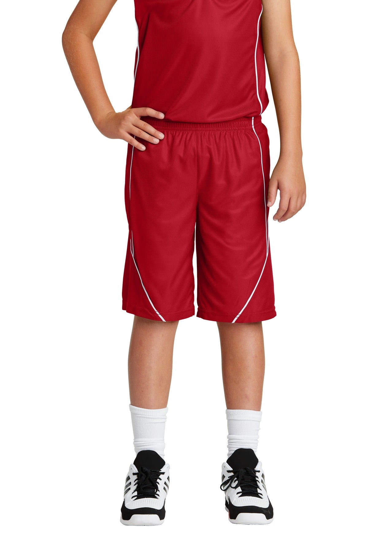 Sport-Tek Youth PosiCharge Mesh Reversible Spliced Short