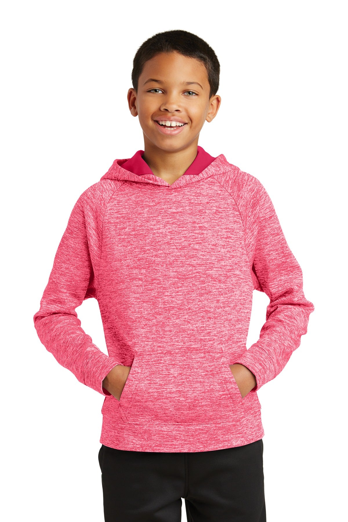 Sport-Tek Youth PosiCharge Electric Heather Fleece Hooded Pullover YST225