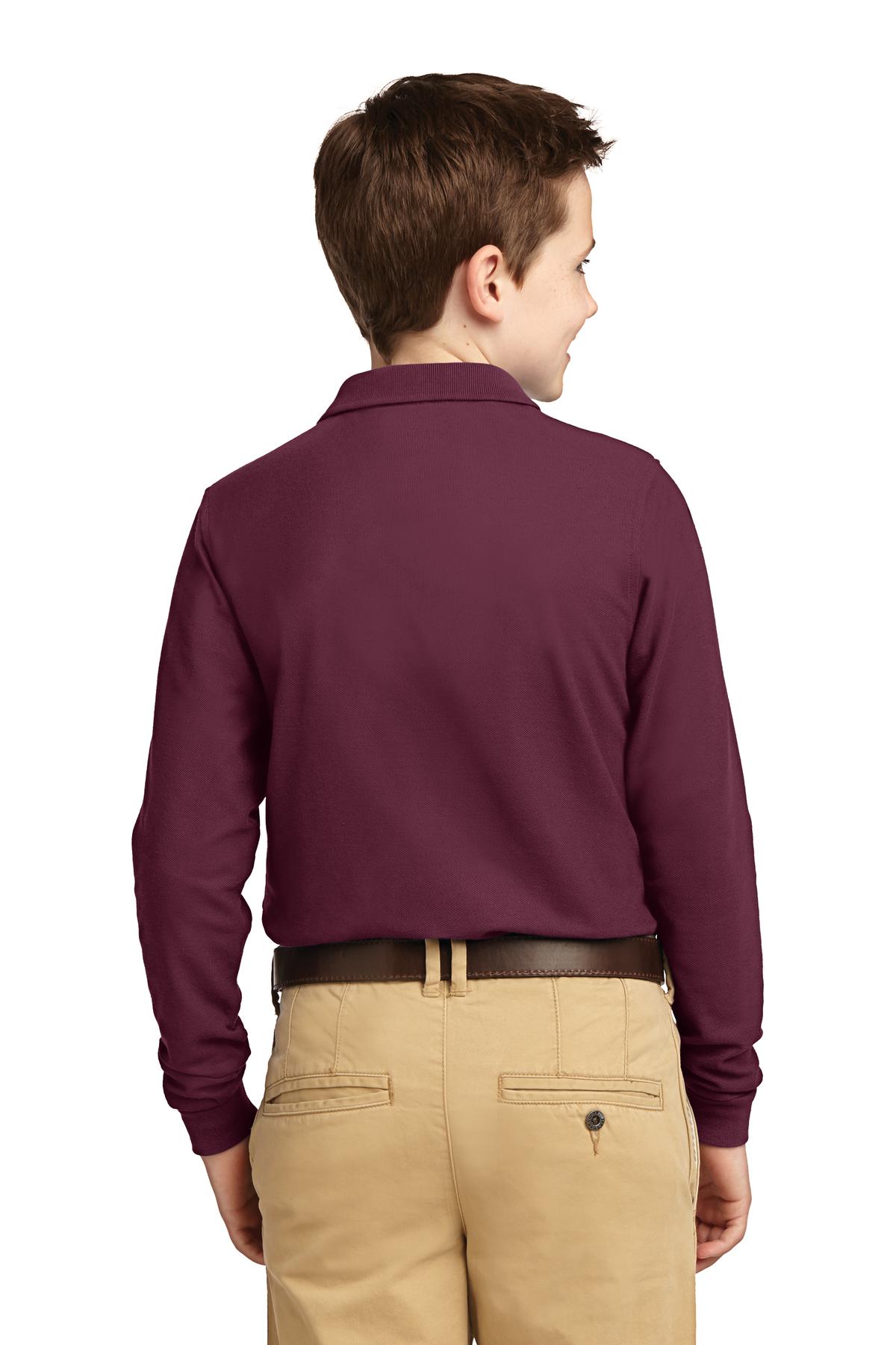 Port Authority Youth Long Sleeve Silk Touch Polo.  Y500LS