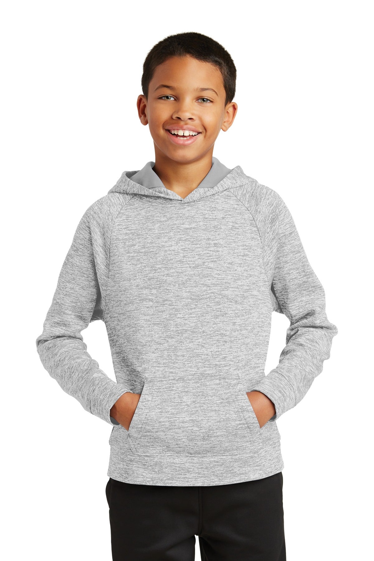 Sport-Tek Youth PosiCharge Electric Heather Fleece Hooded Pullover YST225