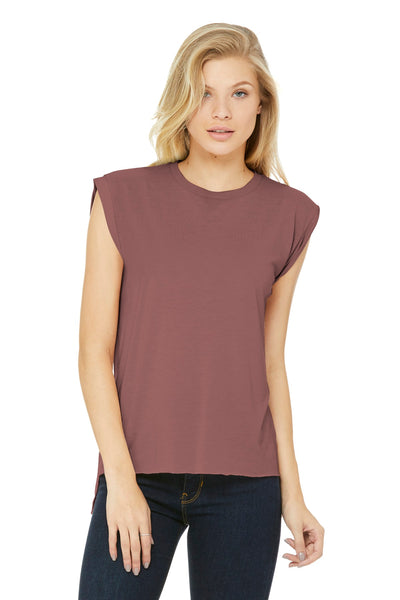 BELLA+CANVAS Women's Flowy Muscle Tee With Rolled Cuffs. BC8804